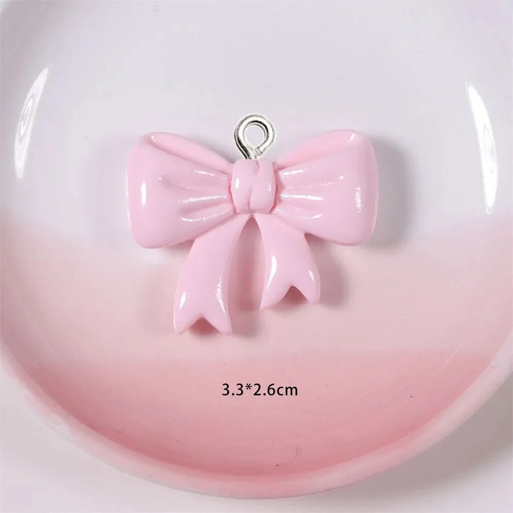 Resin Art Keychain - 10 штук разноцветных смоляных подвесок-бантиков ручной