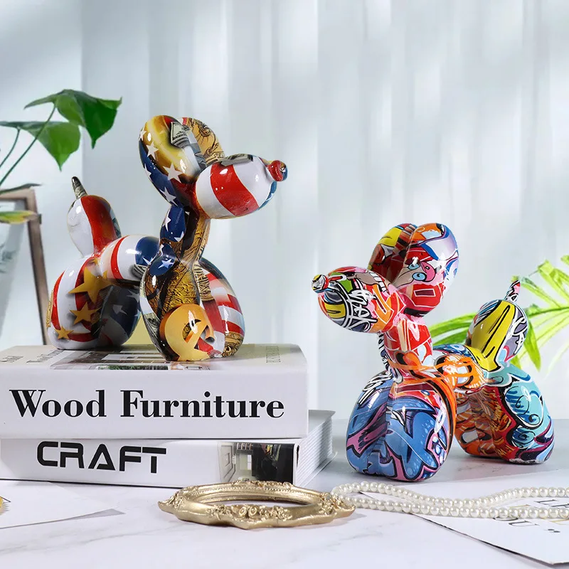 Resin Art Decoration Items - Полимерные граффити воздушный шар собака фигурки
