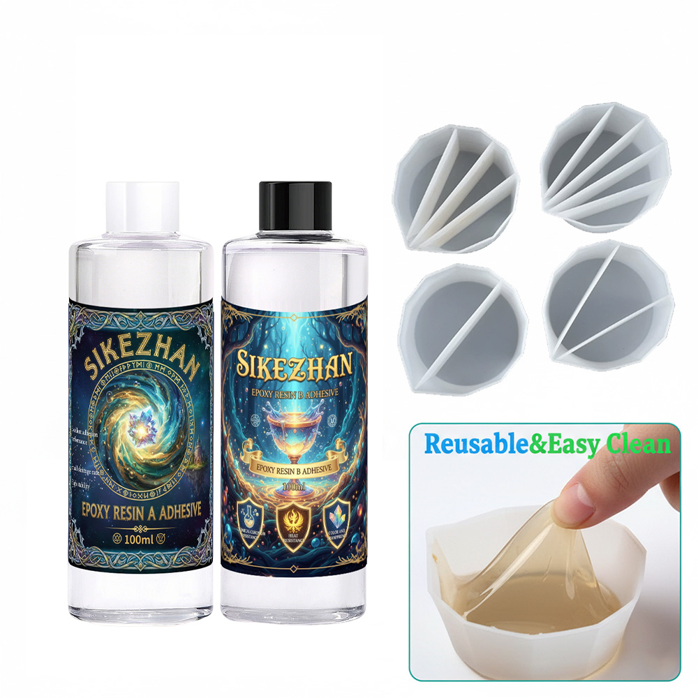 Resin Art Pouring - Набор эпоксидной смолы с 4 силиконовыми