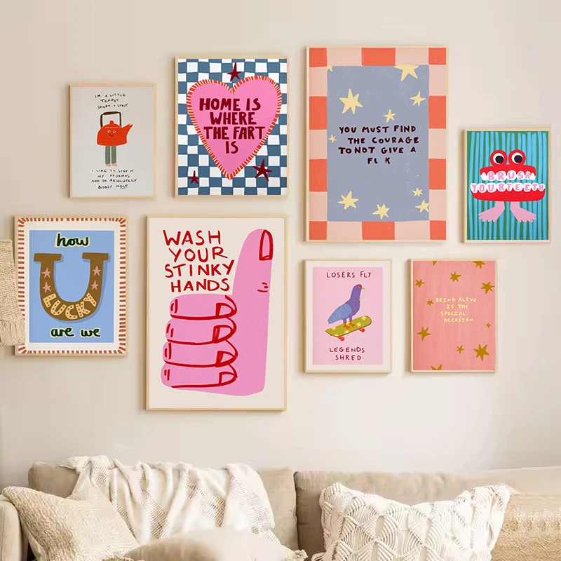 Resin Art Quotes - Красочный юмористический постер с цитатами и