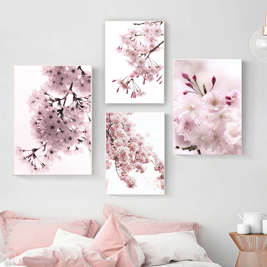 Resin Art Quotes - Безрамная алмазная вышивка: Сакура, розовые цветы,
