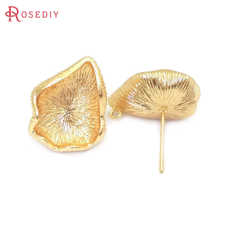 Серьги-гвоздики латунные в вид – обзор и цена Gold Leaf Foil