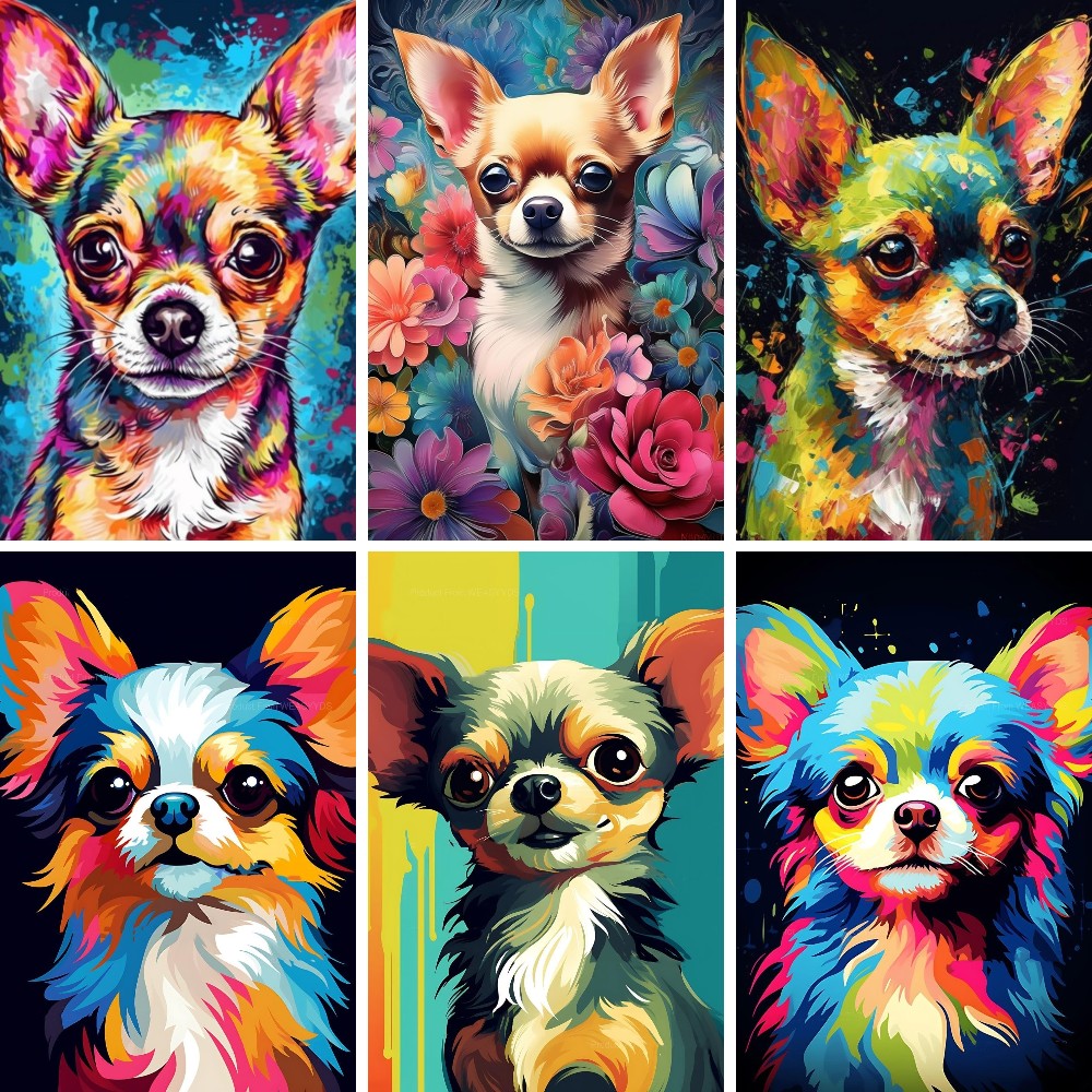 Алмазная живопись 5D чихуахуа, – обзор и цена Resin Art Wallpaper