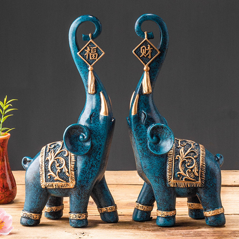 Пара фигурок слонов в китайско – обзор и цена Resin Art Anniversary Gift