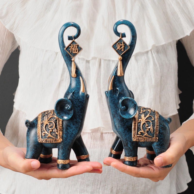 Пара фигурок слонов в китайско – обзор и цена Resin Art Anniversary Gift